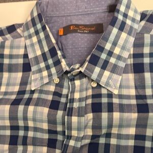 Ben Sherman Blue and White Checkered Shirt